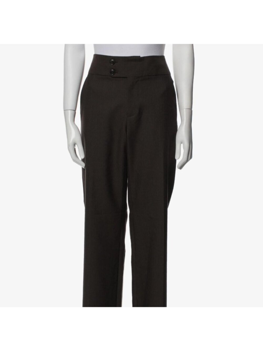Dsquared2 Brown Wool Wide Leg Pinstripe Pants | Dsquared2